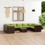 Set muebles de jardín 10 pzas y cojines ratán sintético marrón de , Conjuntos de jardín - Ref: Foro24-3101980, Precio: 1,00 €...