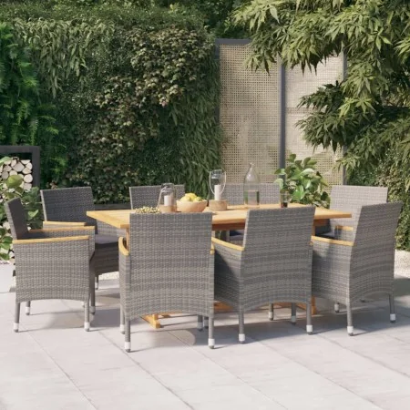 Juego de comedor de jardín 9 piezas con cojines gris von , Gartensets - Ref: Foro24-3103587, Preis: 832,31 €, Rabatt: %