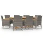 Juego de comedor de jardín 9 piezas con cojines gris von , Gartensets - Ref: Foro24-3103587, Preis: 832,31 €, Rabatt: %