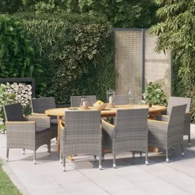 Juego de comedor de jardín 9 piezas con cojines gris von , Gartensets - Ref: Foro24-3103601, Preis: 913,96 €, Rabatt: %