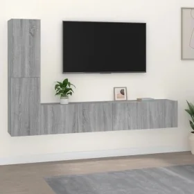 Set de muebles para TV 4 pzas madera contrachapada gris Sonoma von , TV-Möbel - Ref: Foro24-3114316, Preis: 134,35 €, Rabatt: %