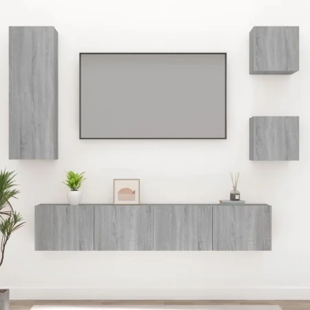 Set de muebles para TV 5 pzas madera contrachapada gris Sonoma von , TV-Möbel - Ref: Foro24-3114444, Preis: 142,71 €, Rabatt: %