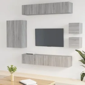 Set de muebles para TV 8 pzas madera contrachapada gris Sonoma de , Muebles TV - Ref: Foro24-3114492, Precio: 256,31 €, Descu...