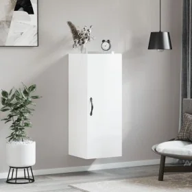 Armario de pared madera ingeniería blanco brillo 34,5x34x90 cm by , Sideboards - Ref: Foro24-834996, Price: 57,52 €, Discount: %