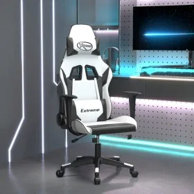 Silla gaming cuero sintético blanco y negro by , Gaming chairs - Ref: Foro24-3143697, Price: 116,37 €, Discount: %