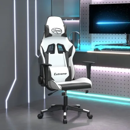 Silla gaming cuero sintético blanco y negro von , Gaming-Stühle - Ref: Foro24-3143697, Preis: 116,37 €, Rabatt: %