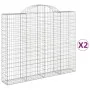 Cestas gaviones 2 uds forma de arco hierro 200x30x160/180 cm by , Pots and planters - Ref: Foro24-3146173, Price: 207,79 €, D...