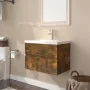 Mueble de baño con lavabo madera contrachapada roble ahumado by , bathroom vanities - Ref: Foro24-3152867, Price: 154,83 €, D...