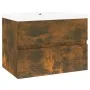 Mueble de baño con lavabo madera contrachapada roble ahumado by , bathroom vanities - Ref: Foro24-3152867, Price: 154,83 €, D...