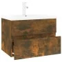 Mueble de baño con lavabo madera contrachapada roble ahumado by , bathroom vanities - Ref: Foro24-3152867, Price: 154,83 €, D...