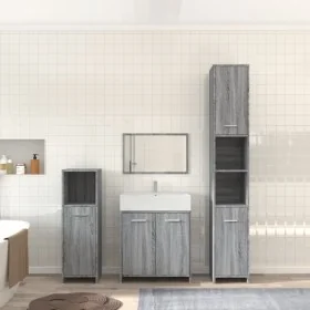 Set de muebles de baño 4 pzas madera contrachapada gris sonoma von , Badezimmermöbel - Ref: Foro24-3154404, Preis: 178,60 €, ...
