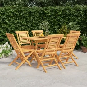 Juego de comedor de jardín 7 piezas madera maciza de teca by , Garden sets - Ref: Foro24-3155000, Price: 626,31 €, Discount: %