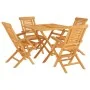 Juego de comedor para jardín 5 piezas madera maciza de teca de , Conjuntos de jardín - Ref: Foro24-3155035, Precio: 439,81 €,...