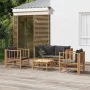 Set de muebles de jardín 5 piezas bambú con cojines gris oscuro von , Gartensets - Ref: Foro24-3155217, Preis: 520,14 €, Raba...