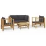 Set de muebles de jardín 5 piezas bambú con cojines gris oscuro von , Gartensets - Ref: Foro24-3155217, Preis: 520,14 €, Raba...