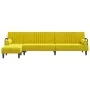 Sofá cama en forma de L terciopelo amarillo 260x140x70 cm by , Sofas - Ref: Foro24-3157246, Price: 403,33 €, Discount: %