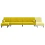 Sofá cama en forma de L terciopelo amarillo 260x140x70 cm by , Sofas - Ref: Foro24-3157246, Price: 403,33 €, Discount: %