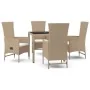 Set comedor de jardín 5 pzas con cojines ratán sintético beige by , Garden sets - Ref: Foro24-3157568, Price: 533,88 €, Disco...