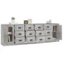 Aparadores 3 piezas madera contrachapada gris hormigón by , Sideboards - Ref: Foro24-3185291, Price: 316,62 €, Discount: %
