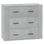 Aparadores 3 piezas madera contrachapada gris hormigón by , Sideboards - Ref: Foro24-3185427, Price: 273,67 €, Discount: %