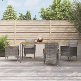 Set comedor de jardín 5 piezas con cojines ratán sintético gris by , Garden sets - Ref: Foro24-3187366, Price: 454,22 €, Disc...