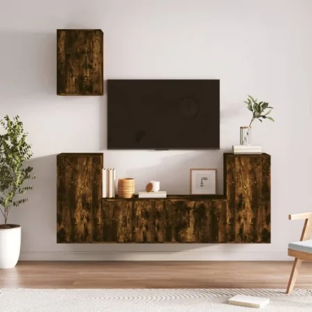Set de muebles de TV 5 pzas madera contrachapada roble ahumado de , Muebles TV - Ref: Foro24-3188579, Precio: 206,14 €, Descu...