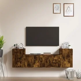 Set de muebles de TV 4 pzas madera contrachapada roble ahumado von , TV-Möbel - Ref: Foro24-3188547, Preis: 142,76 €, Rabatt: %