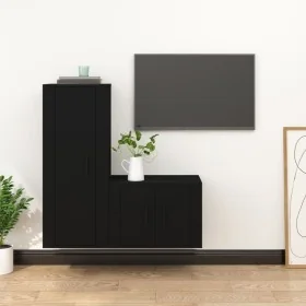 Set de muebles para TV 2 piezas madera contrachapada negro von , TV-Möbel - Ref: Foro24-3188719, Preis: 102,32 €, Rabatt: %