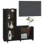 Set de muebles para TV 2 piezas madera contrachapada negro de , Muebles TV - Ref: Foro24-3188719, Precio: 102,32 €, Descuento: %