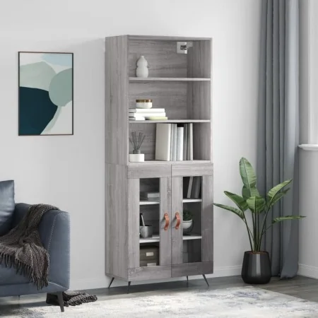 Aparador alto madera contrachapada gris sonoma 69,5x34x180 cm von , Sideboards - Ref: Foro24-3189291, Preis: 140,66 €, Rabatt: %