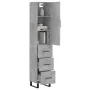 Aparador de madera contrachapada gris hormigón 34,5x34x180 cm by , Sideboards - Ref: Foro24-3198877, Price: 118,62 €, Discoun...
