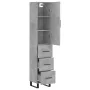 Aparador de madera contrachapada gris hormigón 34,5x34x180 cm by , Sideboards - Ref: Foro24-3198877, Price: 118,62 €, Discoun...