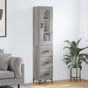 Aparador alto madera contrachapada gris Sonoma 34,5x34x180 cm by , Sideboards - Ref: Foro24-3199239, Price: 124,19 €, Discoun...