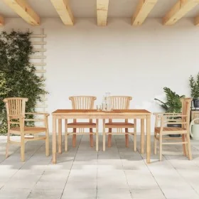 Juego de comedor para jardín 5 piezas madera maciza de teca by , Garden sets - Ref: Foro24-3155773, Price: 662,21 €, Discount: %