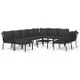 Juego de muebles de jardín 11 pzas acero con cojines gris von , Gartensets - Ref: Foro24-3187946, Preis: 1,00 €, Rabatt: %