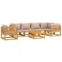 Set muebles de jardín 7 pzas madera maciza y cojines gris taupé de , Conjuntos de jardín - Ref: Foro24-3155274, Precio: 935,0...