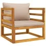 Set muebles de jardín 7 pzas madera maciza y cojines gris taupé de , Conjuntos de jardín - Ref: Foro24-3155274, Precio: 935,0...