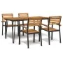 Juego de comedor de jardín 5 pzas madera maciza acacia y metal de , Conjuntos de jardín - Ref: Foro24-3155416, Precio: 510,70...
