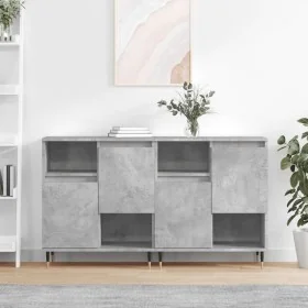 Aparadores 2 uds madera contrachapada gris hormigón by , Sideboards - Ref: Foro24-3190121, Price: 111,68 €, Discount: %