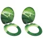 Asiento WC tapa cierre suave 2 uds MDF verde diseño gota agua by , Toilet and bidet seats - Ref: Foro24-3056413, Price: 84,60...