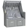 Silla Strandkorb con cojines ratán sintético madera azul blanco by , Loungers - Ref: Foro24-318660, Price: 295,37 €, Discount: %