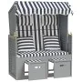 Silla Strandkorb con cojines ratán sintético madera azul blanco by , Loungers - Ref: Foro24-318660, Price: 295,37 €, Discount: %