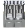 Silla Strandkorb con cojines ratán sintético madera azul blanco by , Loungers - Ref: Foro24-318660, Price: 295,37 €, Discount: %