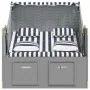 Silla Strandkorb con cojines ratán sintético madera azul blanco by , Loungers - Ref: Foro24-318660, Price: 295,37 €, Discount: %