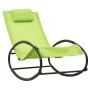 Tumbona con almohada acero y textilene verde de , Tumbonas - Ref: Foro24-317586, Precio: 74,40 €, Descuento: %