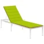 Tumbona con cojín madera maciza de acacia y acero inoxidable by , Loungers - Ref: Foro24-3061469, Price: 241,78 €, Discount: %