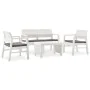 Set de muebles de jardín 4 piezas con cojines plástico blanco von , Gartensets - Ref: Foro24-3052964, Preis: 340,77 €, Rabatt: %