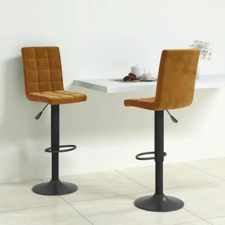 Taburetes de cocina 2 unidades terciopelo marrón by , Kitchen stools - Ref: Foro24-335761, Price: 125,76 €, Discount: %