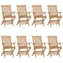 Sillas de jardín 8 uds madera teca con cojines rojo tinto by , Garden chairs - Ref: Foro24-3072913, Price: 625,98 €, Discount: %
