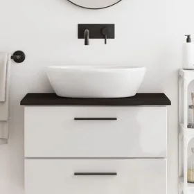 Encimera baño madera maciza tratada marrón oscuro 80x30x2 cm von , Arbeitsplatten - Ref: Foro24-3156209, Preis: 34,07 €, Raba...